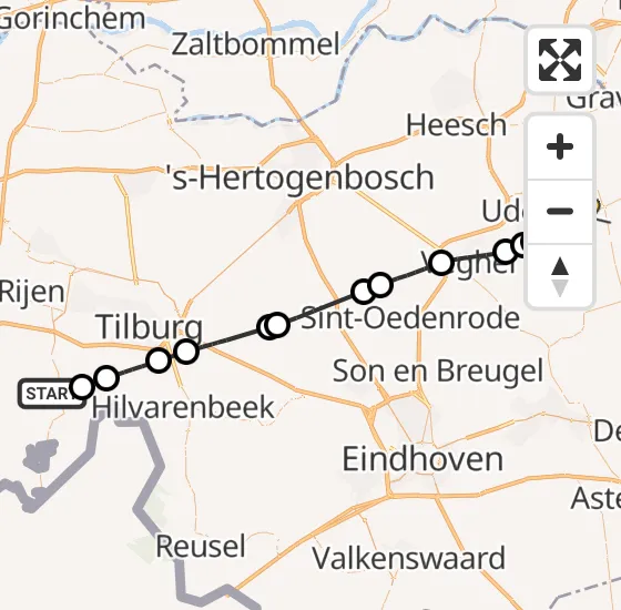 Vlucht Traumahelikopter PH-MAA van Alphen naar Vliegbasis Volkel op zaterdag 7 september 2024 18:46