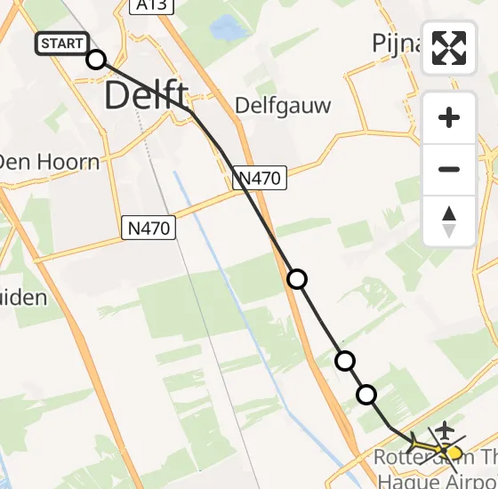 Vlucht Traumahelikopter PH-UMC van Rijswijk naar Rotterdam The Hague Airport op zaterdag 7 september 2024 19:57