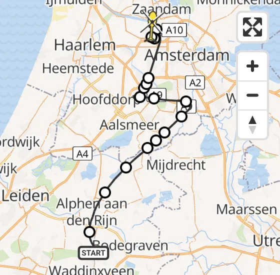 Vlucht Traumahelikopter PH-LLN van Boskoop naar Amsterdam Heliport op zaterdag 7 september 2024 20:55