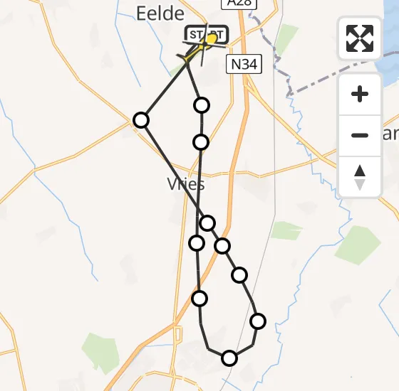 Vlucht Traumahelikopter PH-TTR van Groningen Airport Eelde naar Groningen Airport Eelde op zaterdag 7 september 2024 21:12