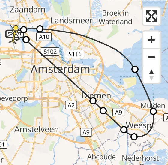 Vlucht Traumahelikopter PH-LLN van Amsterdam Heliport naar Amsterdam Heliport op zaterdag 7 september 2024 21:40