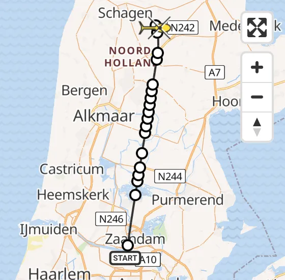 Vlucht Traumahelikopter PH-LLN van Amsterdam Heliport naar Lutjewinkel op zondag 8 september 2024 1:28