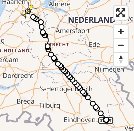 Vlucht Politiehelikopter PH-PXD van Deurne naar Schiphol op zondag 8 september 2024 9:12