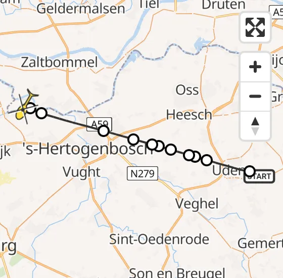 Vlucht Traumahelikopter PH-DOC van Vliegbasis Volkel naar Bern op zondag 8 september 2024 9:22