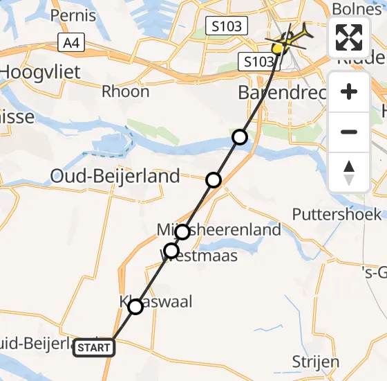 Vlucht Traumahelikopter PH-UMC van Numansdorp naar Rotterdam op zondag 8 september 2024 11:58