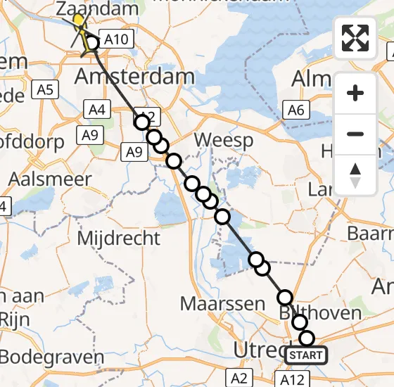 Vlucht Traumahelikopter PH-LLN van Universitair Medisch Centrum Utrecht naar Amsterdam Heliport op zondag 8 september 2024 12:52