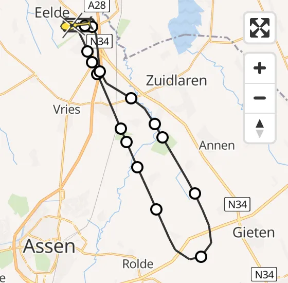 Vlucht Traumahelikopter PH-TTR van Groningen Airport Eelde naar Groningen Airport Eelde op zondag 8 september 2024 13:45