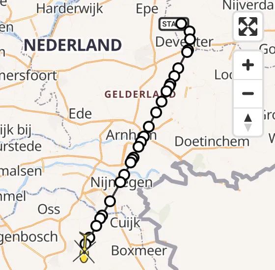 Vlucht Traumahelikopter PH-DOC van Olst naar Vliegbasis Volkel op zondag 8 september 2024 14:25