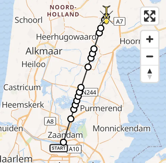 Vlucht Traumahelikopter PH-LLN van Amsterdam Heliport naar Sijbekarspel op zondag 8 september 2024 14:36