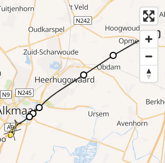 Vlucht Traumahelikopter PH-LLN van Sijbekarspel naar Alkmaar op zondag 8 september 2024 15:05