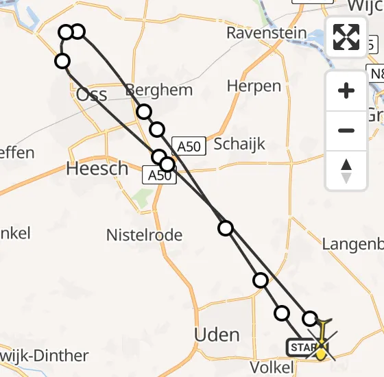 Vlucht Traumahelikopter PH-MAA van Vliegbasis Volkel naar Vliegbasis Volkel op zondag 8 september 2024 15:37