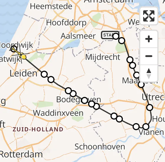 Vlucht Politiehelikopter PH-PXB van Ouderkerk aan de Amstel naar Voorhout op zondag 8 september 2024 15:44