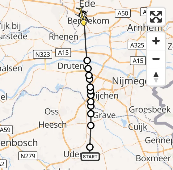 Vlucht Traumahelikopter PH-MAA van Vliegbasis Volkel naar Bennekom op zondag 8 september 2024 16:11