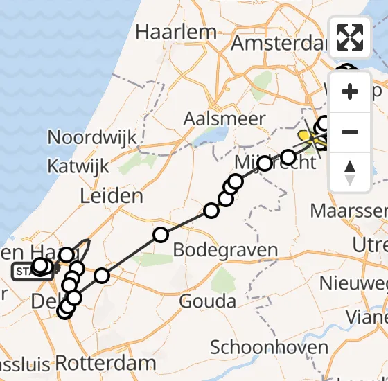 Vlucht Politiehelikopter PH-PXB van Den Haag naar Vinkeveen op zondag 8 september 2024 16:35