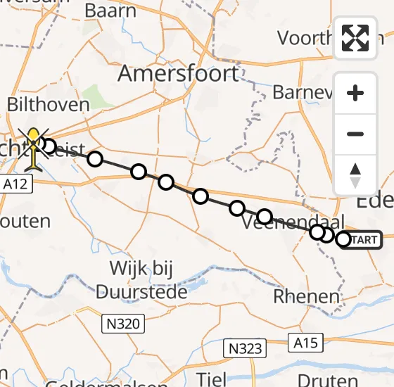 Vlucht Traumahelikopter PH-MAA van Bennekom naar Universitair Medisch Centrum Utrecht op zondag 8 september 2024 16:37