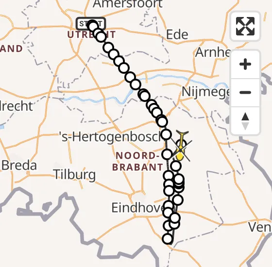 Vlucht Traumahelikopter PH-MAA van Universitair Medisch Centrum Utrecht naar Vliegbasis Volkel op zondag 8 september 2024 17:06