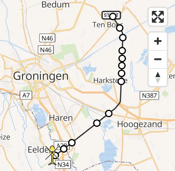 Vlucht Traumahelikopter PH-TTR van Lellens naar Groningen Airport Eelde op zondag 8 september 2024 17:18