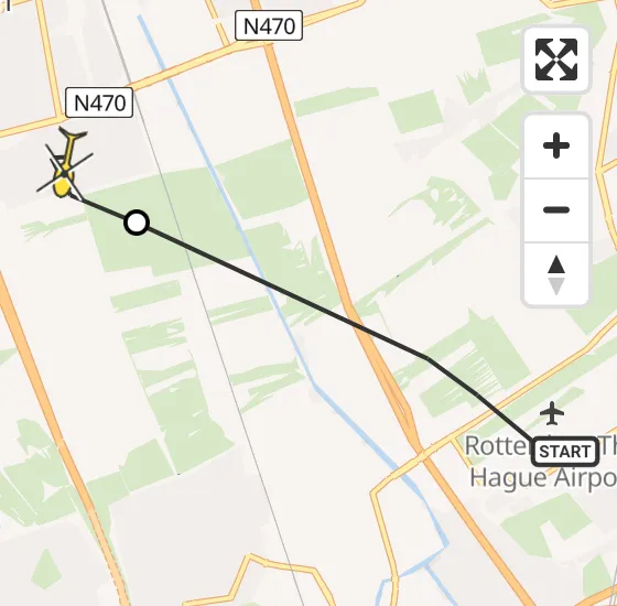 Vlucht Traumahelikopter PH-UMC van Rotterdam The Hague Airport naar Delft op zondag 8 september 2024 17:35