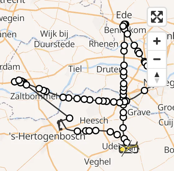 Vlucht Politiehelikopter PH-PXA van Vliegbasis Volkel naar Vliegbasis Volkel op zondag 8 september 2024 18:00