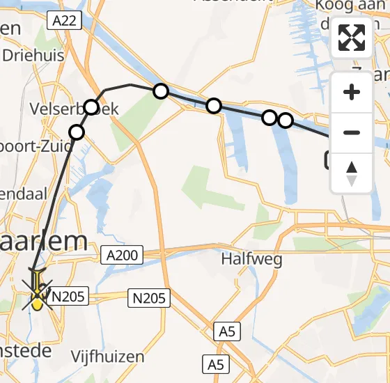 Vlucht Traumahelikopter PH-LLN van Amsterdam Heliport naar Haarlem op zondag 8 september 2024 18:36