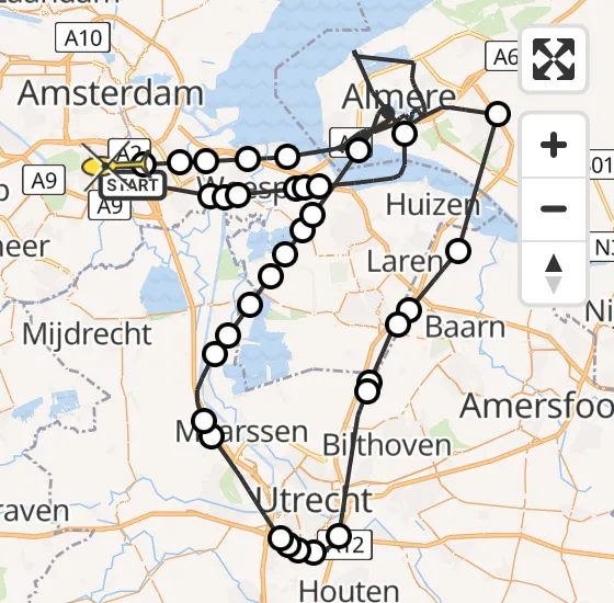 Vlucht Politiehelikopter PH-PXB van Ouderkerk aan de Amstel naar Amstelveen op zondag 8 september 2024 18:46