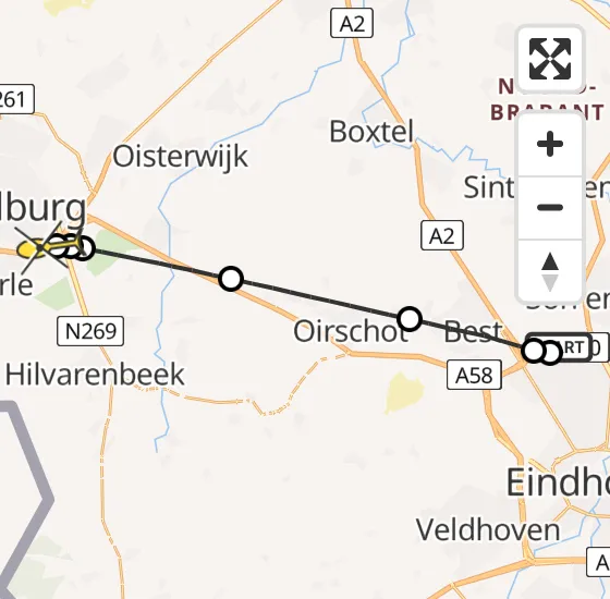 Vlucht Traumahelikopter PH-MAA van Son en Breugel naar Tilburg op zondag 8 september 2024 18:50