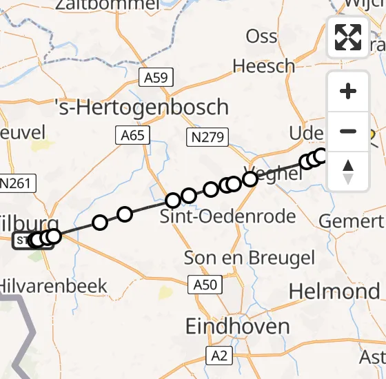 Vlucht Traumahelikopter PH-MAA van Tilburg naar Vliegbasis Volkel op zondag 8 september 2024 22:50