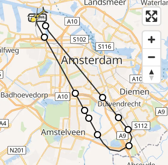 Vlucht Traumahelikopter PH-LLN van Amsterdam Heliport naar Amsterdam Heliport op dinsdag 10 september 2024 5:37