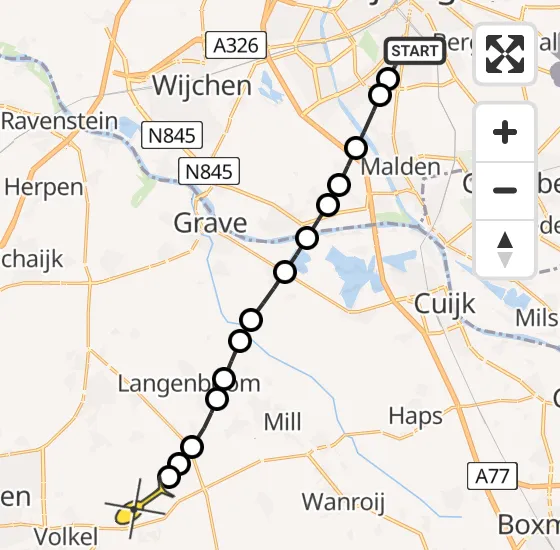 Vlucht Traumahelikopter PH-MAA van Radboud Universitair Medisch Centrum naar Vliegbasis Volkel op dinsdag 10 september 2024 6:57