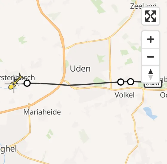 Vlucht Traumahelikopter PH-MAA van Vliegbasis Volkel naar Vorstenbosch op dinsdag 10 september 2024 7:40