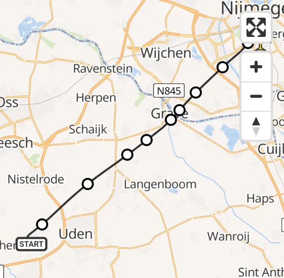 Vlucht Traumahelikopter PH-MAA van Vorstenbosch naar Radboud Universitair Medisch Centrum op dinsdag 10 september 2024 8:07