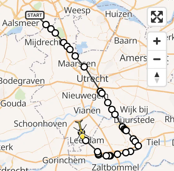 Vlucht Politiehelikopter PH-PXE van Amstelveen naar Leerbroek op dinsdag 10 september 2024 8:13