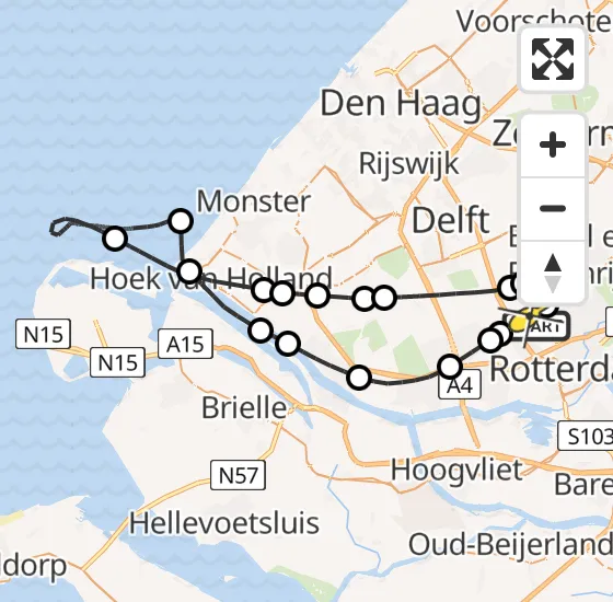 Vlucht Kustwachthelikopter PH-SAR van Rotterdam The Hague Airport naar Rotterdam The Hague Airport op dinsdag 10 september 2024 9:44