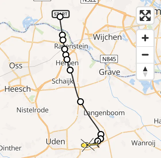 Vlucht Traumahelikopter PH-MAA van Horssen naar Vliegbasis Volkel op dinsdag 10 september 2024 9:55