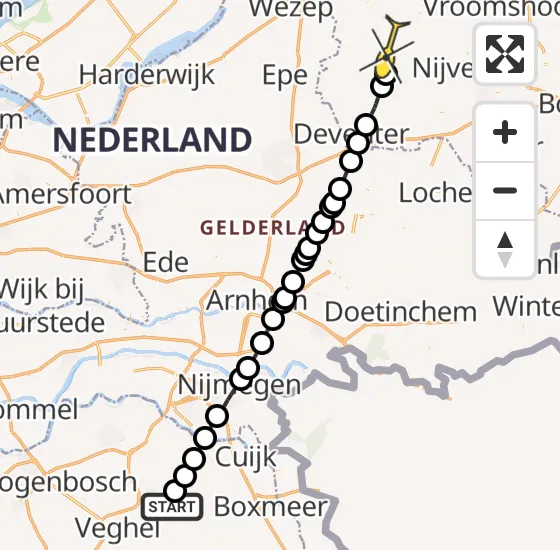 Vlucht Traumahelikopter PH-MAA van Vliegbasis Volkel naar Raalte op dinsdag 10 september 2024 10:33