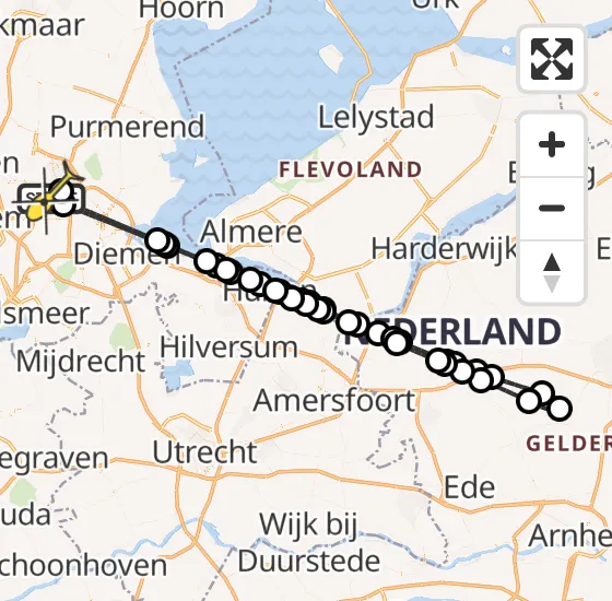 Vlucht Traumahelikopter PH-LLN van Amsterdam Heliport naar Amsterdam Heliport op dinsdag 10 september 2024 11:17