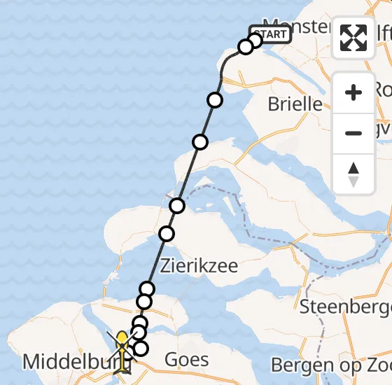 Vlucht Kustwachthelikopter PH-SAR van  naar Vliegveld Midden-Zeeland op dinsdag 10 september 2024 12:08