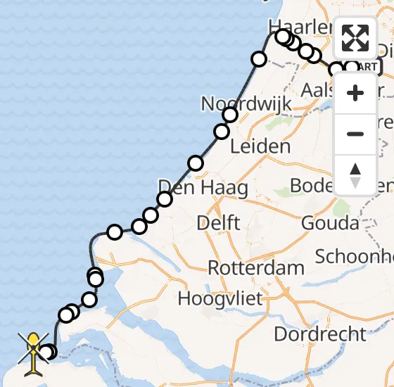 Vlucht Politiehelikopter PH-PXX van Schiphol naar Renesse op dinsdag 10 september 2024 12:15