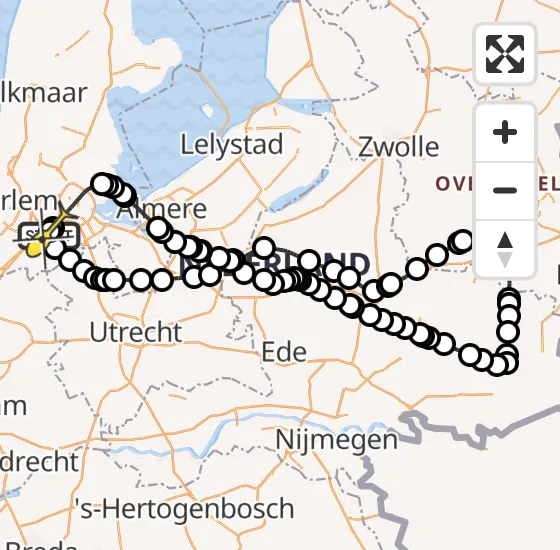 Vlucht Politiehelikopter PH-PXD van Schiphol naar Schiphol op dinsdag 10 september 2024 13:46