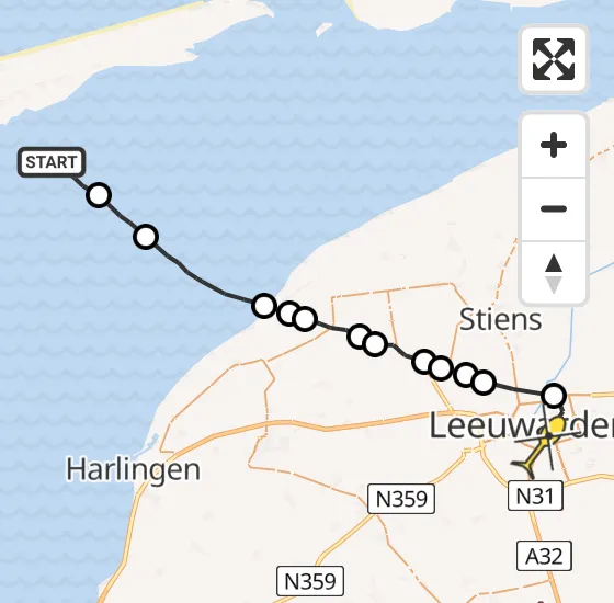 Vlucht Ambulancehelikopter PH-OOP van Formerum naar Leeuwarden op dinsdag 10 september 2024 13:47