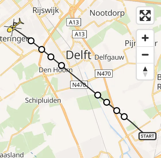 Vlucht Traumahelikopter PH-UMC van Rotterdam The Hague Airport naar Den Haag op dinsdag 10 september 2024 14:21