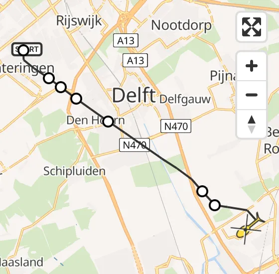 Vlucht Traumahelikopter PH-UMC van Den Haag naar Rotterdam The Hague Airport op dinsdag 10 september 2024 14:27