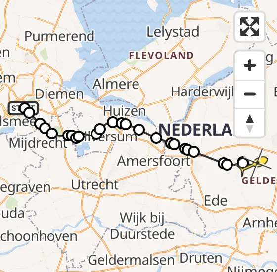 Vlucht Politiehelikopter PH-PXX van Schiphol naar Harskamp op dinsdag 10 september 2024 16:57