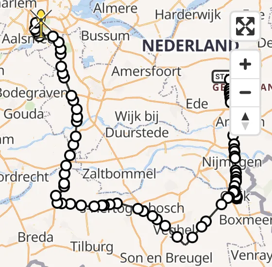 Vlucht Politiehelikopter PH-PXX van Harskamp naar Schiphol op dinsdag 10 september 2024 17:45