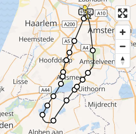 Vlucht Traumahelikopter PH-LLN van Amsterdam Heliport naar Amsterdam Heliport op woensdag 11 september 2024 6:27