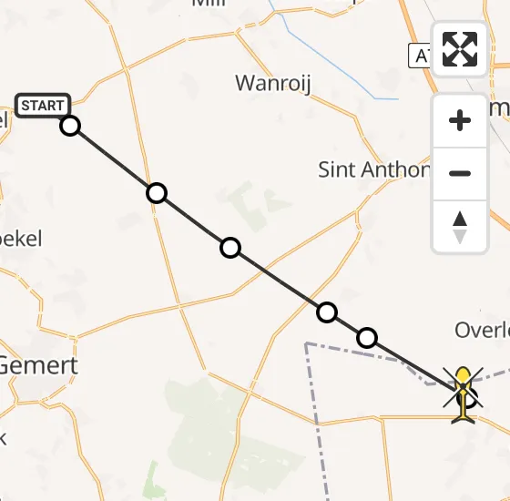 Vlucht Traumahelikopter PH-MAA van Vliegbasis Volkel naar Merselo op woensdag 11 september 2024 8:30