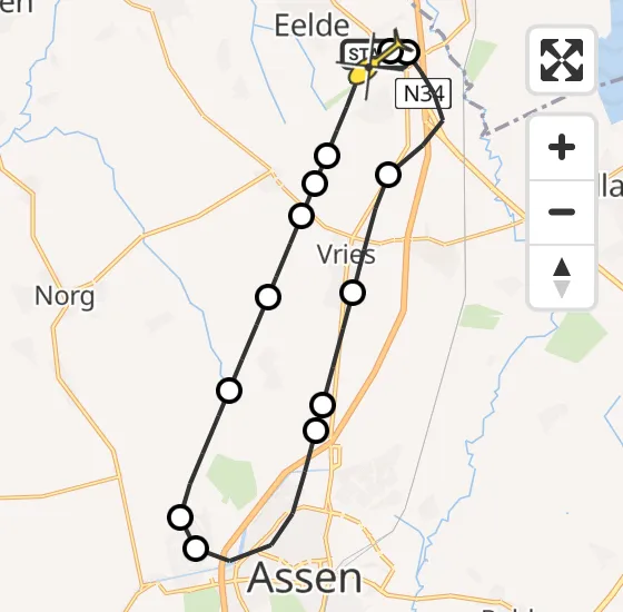 Vlucht Traumahelikopter PH-TTR van Groningen Airport Eelde naar Groningen Airport Eelde op woensdag 11 september 2024 10:20