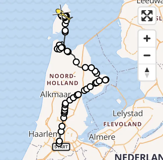 Vlucht Politiehelikopter PH-PXD van Schiphol naar Texel International Airport op woensdag 11 september 2024 10:56