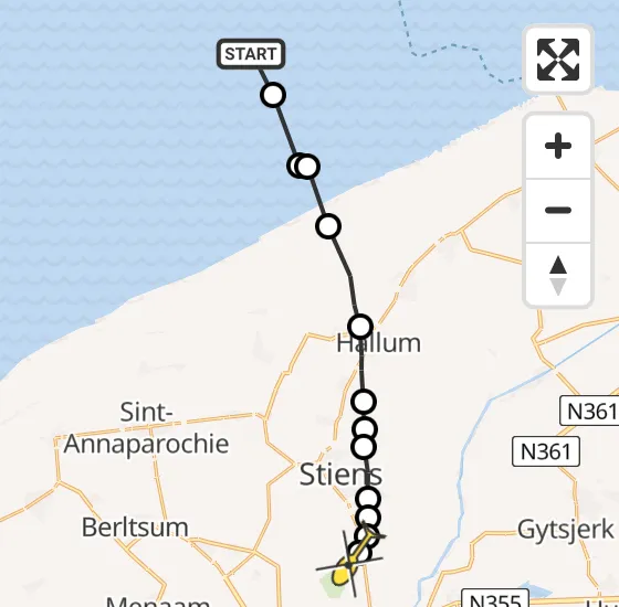 Vlucht Ambulancehelikopter PH-OOP van Ballum naar Vliegbasis Leeuwarden op woensdag 11 september 2024 12:17