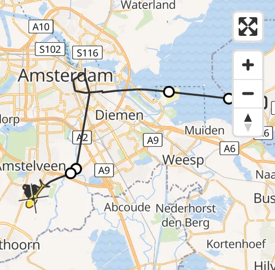 Vlucht Politiehelikopter PH-PXB van Almere naar Amstelveen op woensdag 11 september 2024 13:24